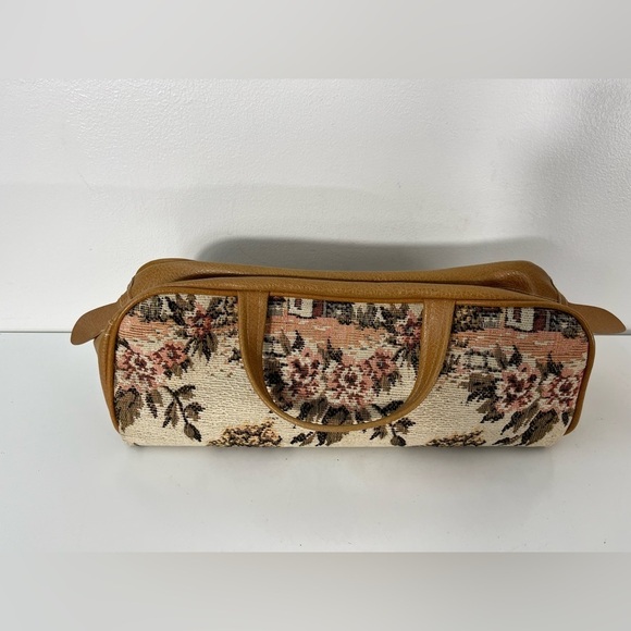 Vintage Knitting Needle Tapestry Style Bag Zip Top Handle - Picture 3 of 9